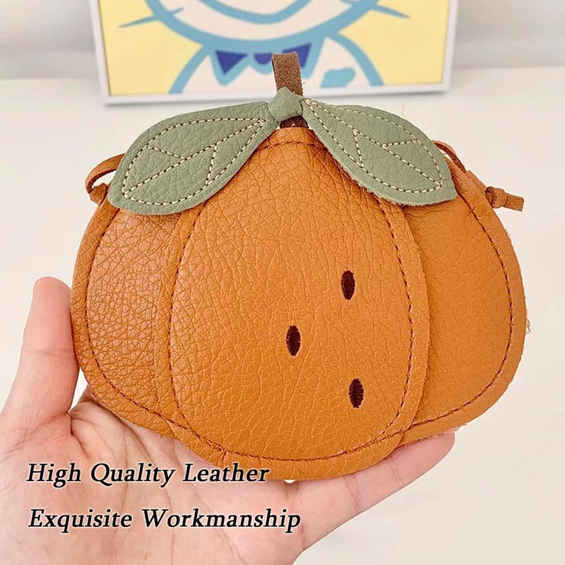 DCLOVERY Store Cute Pumpkin Toddler Purse for Girls，Exquisite Leather Small Purse Crossbady Bag Girls Toddlers Birthday Gift - Image 4